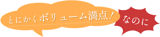 とにかくボリューム満点！なのに
